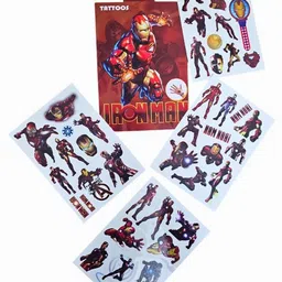 mps my party suppliers MPS MY PARTY SUPPLIERS® 4pcs Cartoon temporary tattoos for kids, Theme party Decoration Tattoos For boys girls, Kids Temporary Tattoos, superhero tattoos for kids, tattoo sticker for kids, spiderman tattoos for kids, kids tattoos (iron man) image 2