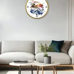 RANDOM Yellow & White Printed Contemporary Wall Clock image 3