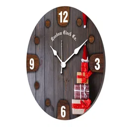 RANDOM Rustic Gift Shoot Grey & Red Printed Contemporary Wall Clock image 3
