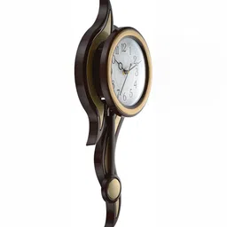 Attractionz GoldToned and White Round Analogue Contemporary Wall Clock image 4