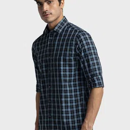 ColorPlus Custom Tailored Fit Tartan Checked Opaque Cotton Casual Shirt image 3