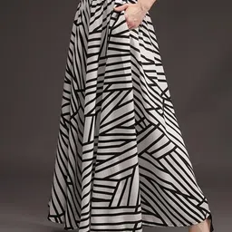 growmore creation Women Flared White Viscose Rayon Trousers image 3