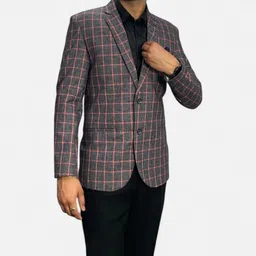 gargian master cut Men Checkered Single Breasted Formal, Party Blazer image 1