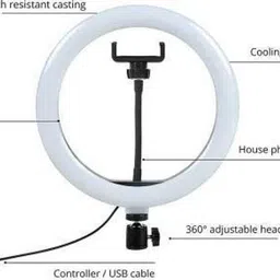 VIJYONICS 10" inch LED Ring Light with 7 Ft Tripod Stand Combo Ring Flash image 3