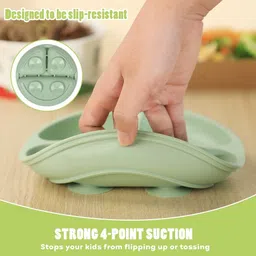 adore Indulge ! Food Grade Silicone Suction Plate- Slip Resistant -BPA Free - Food Grade Silicon image 2