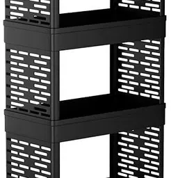 flipkart perfect homes studio BLACK KITCHEN RACK Plastic Kitchen Trolley-picture-22