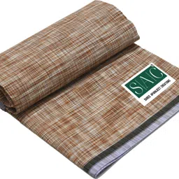 Sawariya handloom Premium quality Men's Brown Khadi print Khadi cotton lungi Self Design, Solid, Striped Men Dhoti image 3