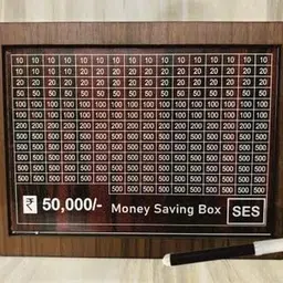 zetwal Piggy Bank, Money Bank Savings Plan Wooden Money Box with Counter Rs 50000 Coin Bank-picture-13