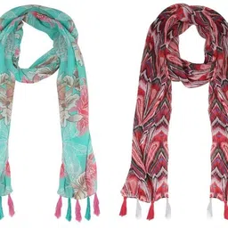 mss fashion Printed Chiffon Women Multicolor Scarf, Stole, Fancy Scarf-picture-16