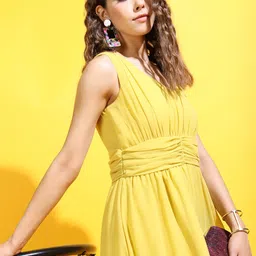 tokyo talkies Women Maxi Yellow Full Length Dress image 2