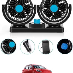 monolive 12V Dual Fan With 2 Speed & 360 Degree Rotatable Universal For Car-122 Car Interior Fan-picture-19