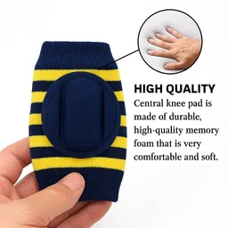 nanhaawear Set of 2 Pair Baby Kneepad Stripe Navy Blue, Sky Blue Baby Knee Pads image 5
