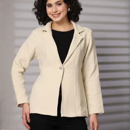 pluss Women Solid Single Breasted Casual Blazer-picture-10