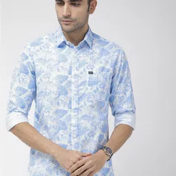 the indian garage co. Men Slim Fit Printed Spread Collar Casual Shirt-picture-15