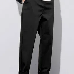 adokedo Men Solid Black Track Pants image 2