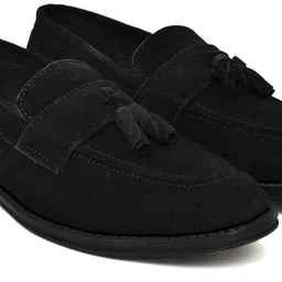 rodexxo Men’s Black Suede Ethnic Mule | Tassel Slip-On Loafer Loafers For Men image 1