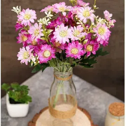 satyam kraft 2 Pieces Artificial Aster Flower for Home, Office Decoration Item Purple Bougainvillea Artificial Flower image 5
