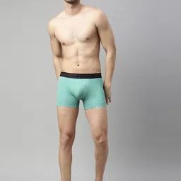 pivot Men Sea Green Solid Short Trunks image 4