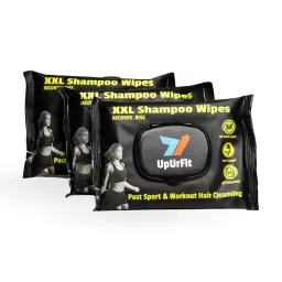 UpUrFit XXL Shampoo Wipes - Shampoo in a Wipe |Without Water or Residue | 13 inches by 9 inches (2XL v/s Regular Wipe) | Anti-fungal & Anti-bacterial | Easy Solution For Clean (10 Wipes), Pack of 3-picture-19