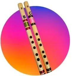 Flute B Tune & C Tune Two Pieces Straight Bansuri 13 & 14 inch well tune Bamboo Flute-image-5