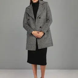 honnete 100 % Polyester Solid Coat For Women-picture-22