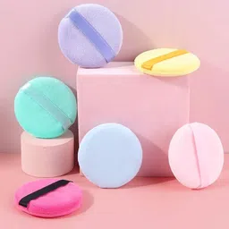 facejewel 6 Pure Cotton Makeup Puff With Strap Eye, Face, Body Powder, Cream, Concealer-picture-13