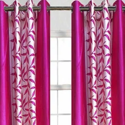 panipat textile hub 152 cm (5 ft) Window Polyester Semi Transparent Curtain (Pack Of 2) image 2