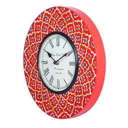 Aapno Rajasthan Red & Blue Printed Round Traditional Wall Clock image 4