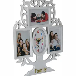 Attractionz White & Black Textured Acrylic Oval Contemporary Wall Clock image 2