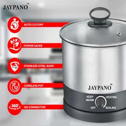 jaypano Multi-Kettely-Black-Silver Multi Cooker Electric Kettle image 5