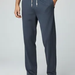 indiclub Men Loose Fit Grey Lycra Blend Trousers-picture-21