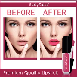 CurlyTales Set of 4 Lightweight & Waterproof True Matte Liquid Lipsticks 4 ml Each- Magenta 04 - Cherry Red 07 - Pink Nude 08 - Pink 12 image 4