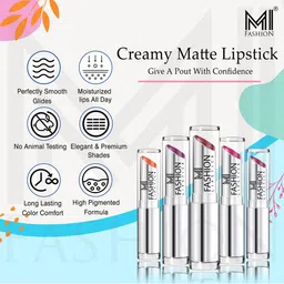 MI FASHION Lips on Fleek Liquid Lipstick 3.5ml - 10 & Creamy Matte Lipstick 3.5g - 09 image 3