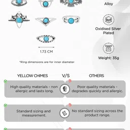 yellow chimes Alloy Silver Plated Stack Ring image 4