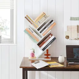 enigmatic woodworks Tree Shape Wooden Book Shelf for Home, Office Table, Living Room Engineered Wood Open Book Shelf image 2