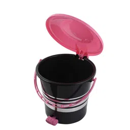 Kuber Industries Black & Pink Striped Pedal Dustbins - 5 L image 5