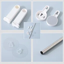 kuber industries Multipurpose Single Towel Bars for Bathroom-Kitchen|1337|White| 16 inch 1 Bar Towel Rod image 5