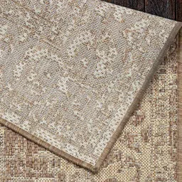priyate Beige Persian Polypropylene 6 ft x 9 ft Machine Made Carpet image 4
