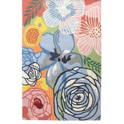 Buy Multicolor Floral Wool 4 ft x 6 ft Hand Tufted Carpet by Joyrugs by Littlelooms image 2