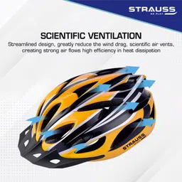 strauss Cycling Helmet with Back Light & Detachable Visor| Mountain Cycle Helmet Cycling Helmet image 3