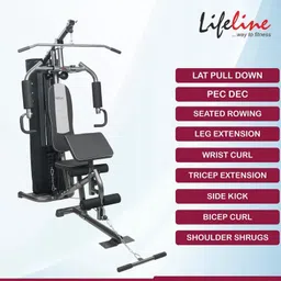 lifeline 72 kg Weight Stack Gym Machine HG-005 | Full Body Workout for Chest, Arms, Back & Legs Home Gym Combo image 2