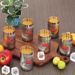 hazel (Set of 6) 350 ml Stainless Steel Drinking Glasses image 1