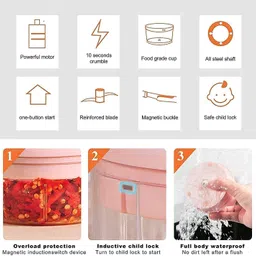 jkb Electric Rechargeable Chopper for Kitchen TTCH24 Electric Vegetable & Fruit Chopper image 3