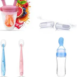 muphin trading company 1 PCS Silicone Food Spoon|2 PC Spoons BPA-Free| Fruit Feeeder (Combo) Teether and Feeder-picture-27