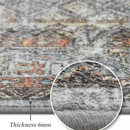 obsessions Grey and Rust Persian 3x5 Feet Machine Made Carpet image 3