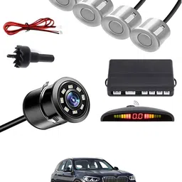 zplus Car Parking Sensors - Set of 4 with Reverse Parking Camera (Silver)-310 Safety of Passengers/Car One Alarm Kit-2127 Parking Sensor-picture-40