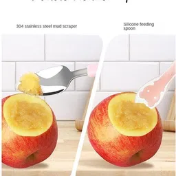 vadhavan Presents Baby Fruit Spoon 2 in 1 Double Head Puree Spoon- Plastic image 4