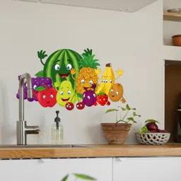 k2a decor 62 cm Colorful Cartoon Fruit Wall Sticker for Kids Room – 62 x 36 cm Self Adhesive Sticker image 4