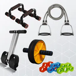 manogyam Double Toning Tube,Tummy Trimmer ,Pushup bar And Ab roller,Finger Stretcher Fitness Accessory Kit Kit-picture-23