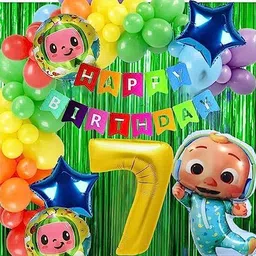 Printed Cocomelon theme 7th birthday balloon balloon balloon-pack of 69 Balloon-image-0